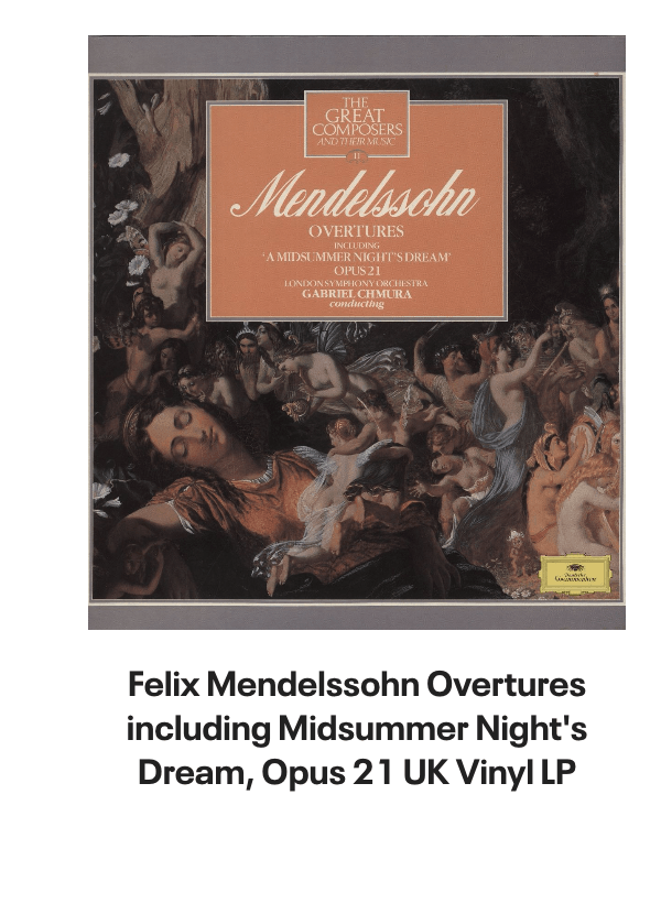 List of products:  Edward Elgar Elgar Orchestral Music UK Vinyl LP Claude Debussy Etudes - Sealed UK Vinyl LP Original Soundtrack The Warriors US Vinyl LP Original Soundtrack Night Of The Living Dead - 180gm Grey Marble Vinyl US 2-LP vinyl set Original Soundtrack The Greasy Strangler - 180gm Pink With White Splatter Vinyl US Vinyl LP Original Soundtrack Creed - 180gm Red, White  Blue Tri-Colour Vinyl US 2-LP vinyl set Wolfgang Amadeus Mozart Frederica von Stade sings Mozart-Rossini opera Arias Dutch Vinyl LP Original Soundtrack The Matrix Resurrections US 2-LP vinyl set Original Soundtrack Death Stranding (Original Score) - 180gm Clear w/ Gold, Black  Red Splatter - Sealed US 3-LP vinyl set Original Soundtrack Hollow Knight Piano Collections - 180gm Black  Silver Translucent Vinyl - Sealed US 2-LP vinyl set Igor Stravinsky Le Sacre Du Printemps UK Vinyl LP Igor Stravinsky The Firebird - Jeu De Cartes German Vinyl LP Vienna Philharmonic Orchestra Tales From The Vienna Woods - WB - DG UK Vinyl LP Original Soundtrack Get Out - 180gm Blue Marbled  White Vinyl US 2-LP vinyl set Original Soundtrack The Terminator - 180gm Marble Vinyl US 2-LP vinyl set Original Soundtrack The SpongeBob SquarePants Movie - Music From The Movie and More - Yellow Vinyl - Sealed UK Vinyl LP Original Soundtrack Prometheus - 180gm White With Grey Splatter Vinyl US 2-LP vinyl set Wolfgang Amadeus Mozart The Essential Mozart UK Vinyl LP Clifford Curzon Schubert: Piano Quintet in A Major, Opus 114 (The Trout) UK Vinyl LP Original Soundtrack Friday The 13th, Part I, II,  III US Vinyl LP Felix Mendelssohn Overtures including Midsummer Nights Dream, Opus 21 UK Vinyl LP Hector Berlioz Symphonie Fantastique Opus 14 UK Vinyl LP Hector Berlioz Symphonie Fantastique Opus 14 UK Vinyl LP Carl Orff Carmina Burana UK Vinyl LP Jacques Offenbach Gaite Parisienne / Faust - ballet music UK Vinyl LP