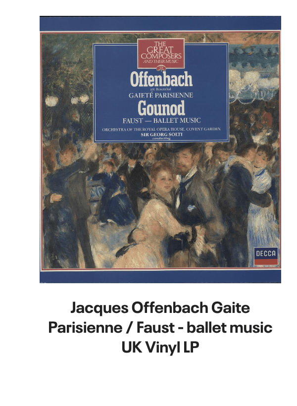 List of products:  Edward Elgar Elgar Orchestral Music UK Vinyl LP Claude Debussy Etudes - Sealed UK Vinyl LP Original Soundtrack The Warriors US Vinyl LP Original Soundtrack Night Of The Living Dead - 180gm Grey Marble Vinyl US 2-LP vinyl set Original Soundtrack The Greasy Strangler - 180gm Pink With White Splatter Vinyl US Vinyl LP Original Soundtrack Creed - 180gm Red, White  Blue Tri-Colour Vinyl US 2-LP vinyl set Wolfgang Amadeus Mozart Frederica von Stade sings Mozart-Rossini opera Arias Dutch Vinyl LP Original Soundtrack The Matrix Resurrections US 2-LP vinyl set Original Soundtrack Death Stranding (Original Score) - 180gm Clear w/ Gold, Black  Red Splatter - Sealed US 3-LP vinyl set Original Soundtrack Hollow Knight Piano Collections - 180gm Black  Silver Translucent Vinyl - Sealed US 2-LP vinyl set Igor Stravinsky Le Sacre Du Printemps UK Vinyl LP Igor Stravinsky The Firebird - Jeu De Cartes German Vinyl LP Vienna Philharmonic Orchestra Tales From The Vienna Woods - WB - DG UK Vinyl LP Original Soundtrack Get Out - 180gm Blue Marbled  White Vinyl US 2-LP vinyl set Original Soundtrack The Terminator - 180gm Marble Vinyl US 2-LP vinyl set Original Soundtrack The SpongeBob SquarePants Movie - Music From The Movie and More - Yellow Vinyl - Sealed UK Vinyl LP Original Soundtrack Prometheus - 180gm White With Grey Splatter Vinyl US 2-LP vinyl set Wolfgang Amadeus Mozart The Essential Mozart UK Vinyl LP Clifford Curzon Schubert: Piano Quintet in A Major, Opus 114 (The Trout) UK Vinyl LP Original Soundtrack Friday The 13th, Part I, II,  III US Vinyl LP Felix Mendelssohn Overtures including Midsummer Nights Dream, Opus 21 UK Vinyl LP Hector Berlioz Symphonie Fantastique Opus 14 UK Vinyl LP Hector Berlioz Symphonie Fantastique Opus 14 UK Vinyl LP Carl Orff Carmina Burana UK Vinyl LP Jacques Offenbach Gaite Parisienne / Faust - ballet music UK Vinyl LP