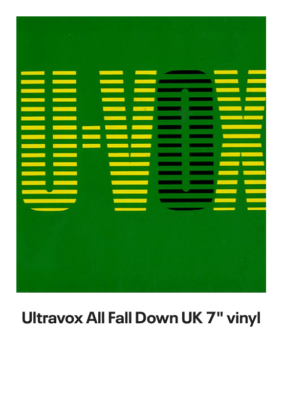 List of products:  Ultravox Monument - Hype Sticker + Shrink UK Vinyl LP Ultravox Quartet UK 2-CD album set Ultravox Lament UK 2-CD album set Ultravox Quartet - 180gm White Vinyl + Bonus 7 - Opened stickered shrink UK Vinyl LP Ultravox Extended UK Vinyl box set Ultravox Live At The Rainbow 1977 - RSD 2022 UK Vinyl LP Ultravox Lament - Steven Wilson Stereo Mix + Instrumental Version - Clear Vinyl - Sealed UK 2-LP vinyl set Ultravox Lament - Deluxe Edition 40th Anniversary 5-LP Clear Vinyl Box Set - Sealed UK Vinyl box set Ultravox Quartet - 40th Anniversary Deluxe Edition + Single Edits  B-Sides - Sealed UK 2-LP vinyl set Ultravox Extended Ultravox UK CD album Ultravox Rockwrok - P/S UK 7 vinyl Ultravox Dancing With Tears In My Eyes UK 12 vinyl Ultravox Lament - silver hype sticker UK Vinyl LP Ultravox All Fall Down UK 7 vinyl Ultravox Set Movements 1984 - Autographed UK Tour programme Ultravox Hymn + picture sleeve UK 12 vinyl Ultravox Quartet UK Vinyl LP Ultravox All Fall Down + Stickered PVC Sleeve UK 12 vinyl Ultravox All Fall Down - Blue Injection + PVC Sleeve UK 7 vinyl Ultravox Passing Strangers UK 7 vinyl Visage Pleasure Boys UK 12 vinyl Visage Pleasure Boys UK 7 picture disc Visage Pleasure Boys - EX UK 12 vinyl Visage Pleasure Boys UK 7 vinyl Visage Night Train + Sleeve UK 7 vinyl Visage Beatboy UK 7 vinyl Visage Love Glove UK 7 vinyl Visage Love Glove UK 12 vinyl Visage The Damned Dont Cry - Glossy sleeve UK 7 vinyl Visage Beat Boy UK Vinyl LP