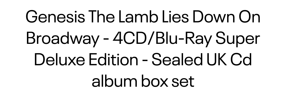  Genesis The Lamb Lies Down On Broadway - 4CD/Blu-Ray Super Deluxe Edition - Sealed UK Cd album box set