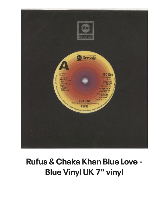 List of products:  Rufus  Chaka Khan This Is My Night UK 7 vinyl Rufus  Chaka Khan Tight Fit Japanese Promo 7 vinyl Rufus  Chaka Khan Im Every Woman - Remix UK 12 vinyl Rufus  Chaka Khan Dont Look At Me That Way UK 12 vinyl Rufus  Chaka Khan Love You All My Lifetime German CD single Rufus  Chaka Khan Im Every Woman - Solid UK 7 vinyl Rufus  Chaka Khan Facts Of Love Japanese Promo 3 CD single Rufus  Chaka Khan One Million Kisses UK 12 vinyl Rufus  Chaka Khan Chaka US Vinyl LP Rufus  Chaka Khan This Is My Night UK 7 vinyl Rufus  Chaka Khan Its My Party - Promo US Promo CD single Rufus  Chaka Khan Its My Party UK 7 vinyl Rufus  Chaka Khan Im Every Woman UK 7 vinyl Rufus  Chaka Khan Eye To Eye UK 7 vinyl Rufus  Chaka Khan Once You Get Started UK 7 vinyl Rufus  Chaka Khan Destiny US Vinyl LP Rufus  Chaka Khan Never Miss The Water Australian CD single Rufus  Chaka Khan Please Pardon Me (You Remind Me Of A Friend) UK Promo 7 vinyl Rufus  Chaka Khan Sharing The Love Japanese Promo 7 vinyl Rufus  Chaka Khan Love Of A Lifetime UK 7 vinyl Rufus  Chaka Khan One Million Kisses UK 7 vinyl Rufus  Chaka Khan Destiny German Vinyl LP Rufus  Chaka Khan Blue Love - Blue Vinyl UK 7 vinyl Anita Ward Ring My Bell UK 12 vinyl Anita Ward Ring My Bell US Promo CD single Anita Ward Ring My Bell US 7 vinyl Shalamar Dancing In The Sheets - gold stamp UK 12 vinyl Shalamar The Look German Vinyl LP Shalamar The Second Time Around UK 12 vinyl Shalamar Disappearing Act UK 12 vinyl