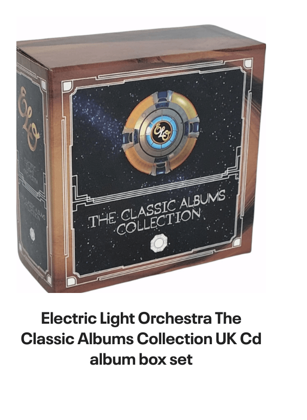 List of products:  Electric Light Orchestra Secret Messages Japanese Vinyl LP Electric Light Orchestra Out Of The Blue - Yellow  Red Vinyl Edition - Sealed UK 2-LP vinyl set Electric Light Orchestra From Out Of Nowhere - 180gm Blue Vinyl UK Vinyl LP Electric Light Orchestra Livin Thing UK 7 vinyl Electric Light Orchestra Im Alive - P/S - Solid UK 7 vinyl Electric Light Orchestra ELO II US Vinyl LP Electric Light Orchestra Time UK Vinyl LP Electric Light Orchestra All Over The World UK 7 vinyl Electric Light Orchestra When I Was A Boy UK Promo CD-R acetate Electric Light Orchestra Shine A Little Love + p/s UK 7 vinyl Electric Light Orchestra Turn To Stone Japanese 7 vinyl Electric Light Orchestra Wild West Hero UK 7 vinyl Electric Light Orchestra The ELO EP + Sleeve UK 7 vinyl Electric Light Orchestra Secret Messages - inj UK 7 vinyl Electric Light Orchestra Calling America UK 7 vinyl Electric Light Orchestra Shine A Little Love - White Vinyl UK 12 vinyl Electric Light Orchestra Eldorado - Super Audio CD - Sealed US Super audio CD Electric Light Orchestra Showdown - wol UK 7 vinyl Electric Light Orchestra Olé ELO US Vinyl LP Electric Light Orchestra Dont Bring Me Down UK 7 vinyl Electric Light Orchestra The Light Shines On Japanese Vinyl LP Electric Light Orchestra The Essential Electric Light Orchestra - Sealed Japanese CD album Electric Light Orchestra Hold On Tight UK 7 vinyl Electric Light Orchestra Nightrider UK 7 vinyl Electric Light Orchestra On The Third Day - Clear Vinyl UK Vinyl LP Electric Light Orchestra Livin Thing Austrian CD album Electric Light Orchestra Face The Music Japanese CD album Electric Light Orchestra The Classic Albums Collection UK Cd album box set Electric Light Orchestra Ticket To The Moon UK 7 vinyl Electric Light Orchestra Hold On Tight UK 7 vinyl