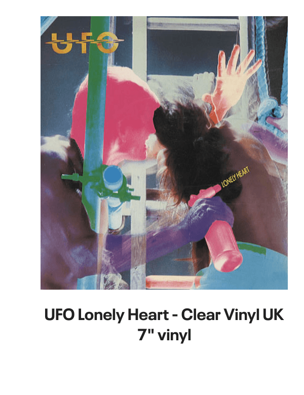 List of products:  UFO Doctor Doctor EP UK 7 vinyl UFO Live In Youngstown 1978 - RSD2020 - Sealed UK 2-LP vinyl set UFO The Best Of UFO German Vinyl LP UFO Misdemeanor - Sealed US Vinyl LP UFO No Place To Run - Blue Titles UK Vinyl LP UFO Strangers In The Night French 2-LP vinyl set UFO UFO 1 UK Vinyl LP UFO The Wild, The Willing And The Innocent UK Vinyl LP UFO Couldnt Get It Right UK 7 vinyl UFO Back Into My Life UK 7 picture disc UFO When Its Time To Rock UK 7 picture disc UFO Let It Rain - Clear vinyl UK 7 vinyl UFO No Heavy Petting - EX UK Vinyl LP UFO No Place To Run - Red Titles UK Vinyl LP UFO Headstone - The Best Of UFO UK 2-LP vinyl set UFO Let It Rain UK 7 vinyl UFO U.F.O. 1 - Red Vinyl Japanese Vinyl LP UFO Mechanix + Poster - EX UK Vinyl LP UFO Mechanix UK Vinyl LP UFO Lonely Heart UK 7 vinyl UFO Young Blood - Red Vinyl UK 7 vinyl UFO Making Contact World Tour 1983 UK Tour programme UFO Lonely Heart - Clear Vinyl UK 7 vinyl UFO Pages From An Autograph Book UK Memorabilia UFO Obsession US Vinyl LP UFO Only You Can Rock Me - Red UK 7 vinyl Ufomammut Warsheep - White Vinyl US 7 vinyl Ufomammut Oro: Opus Primum Italian Vinyl LP Bill Bruford Feels Good To Me UK Vinyl LP Bill Bruford Dig? UK Vinyl LP